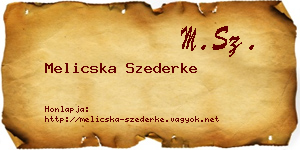 Melicska Szederke névjegykártya